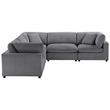 Comfort Pointe Casella Modular Charcoal Corduroy Fabric 5-Piece Sectional