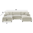 Casella Modular Beige Corduroy Fabric 5-Piece XL Chofa Sectional