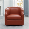 Comfort Pointe Erenson Caramel Top Grain Leather Swivel Glider Barrel Chair