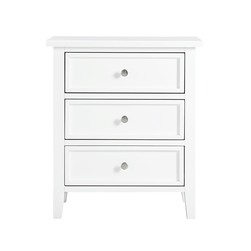 Comfort Pointe Lennon 3-drawer White Wood Storage Nightstand