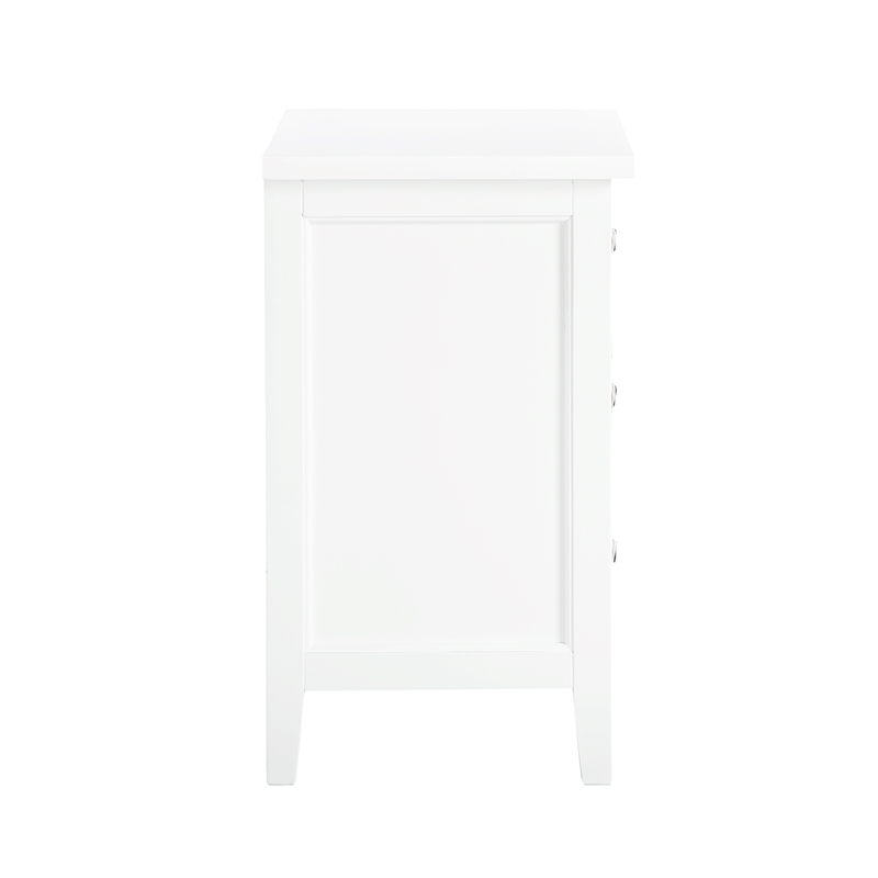 Comfort Pointe Lennon 3-drawer White Wood Storage Nightstand
