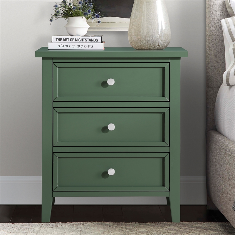 Comfort Pointe Lennon 3-drawer Vintage Green Wood Nightstand