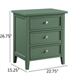 Comfort Pointe Lennon 3-drawer Vintage Green Wood Nightstand