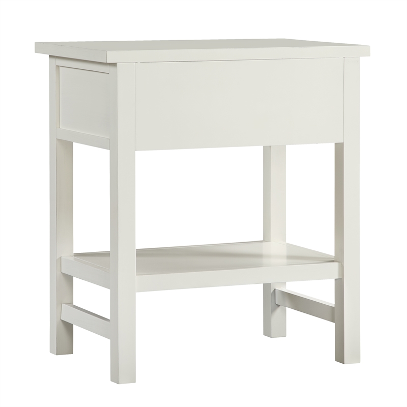 Franklen 1-drawer Antique White Wood Storage Nightstand