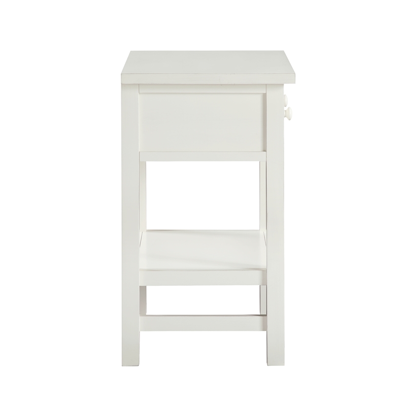 Franklen 1-drawer Antique White Wood Storage Nightstand