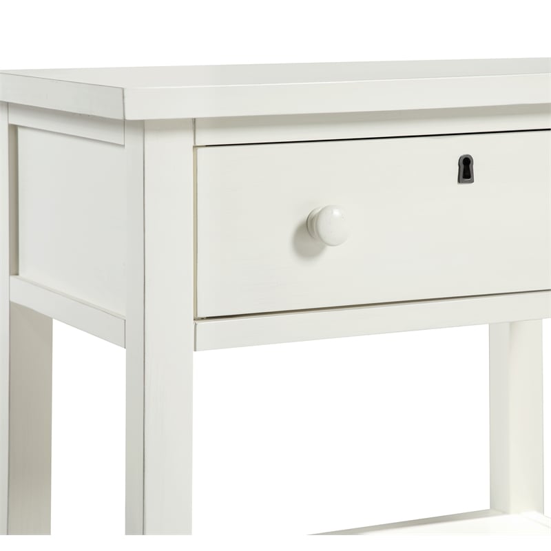 Franklen 1-drawer Antique White Wood Storage Nightstand