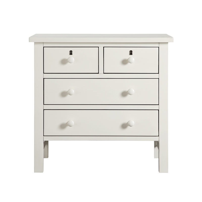 Comfort Pointe Greenwich 4-drawer Antique White Wood Storage Nightstand