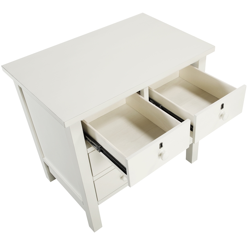 Comfort Pointe Greenwich 4-drawer Antique White Wood Storage Nightstand
