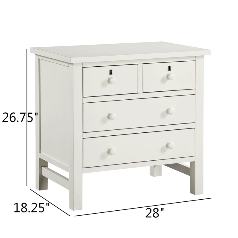Comfort Pointe Greenwich 4-drawer Antique White Wood Storage Nightstand