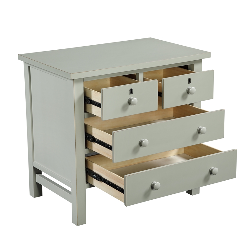 Comfort Pointe Greenwich 4-drawer Antique Gray Wood Storage Nightstand