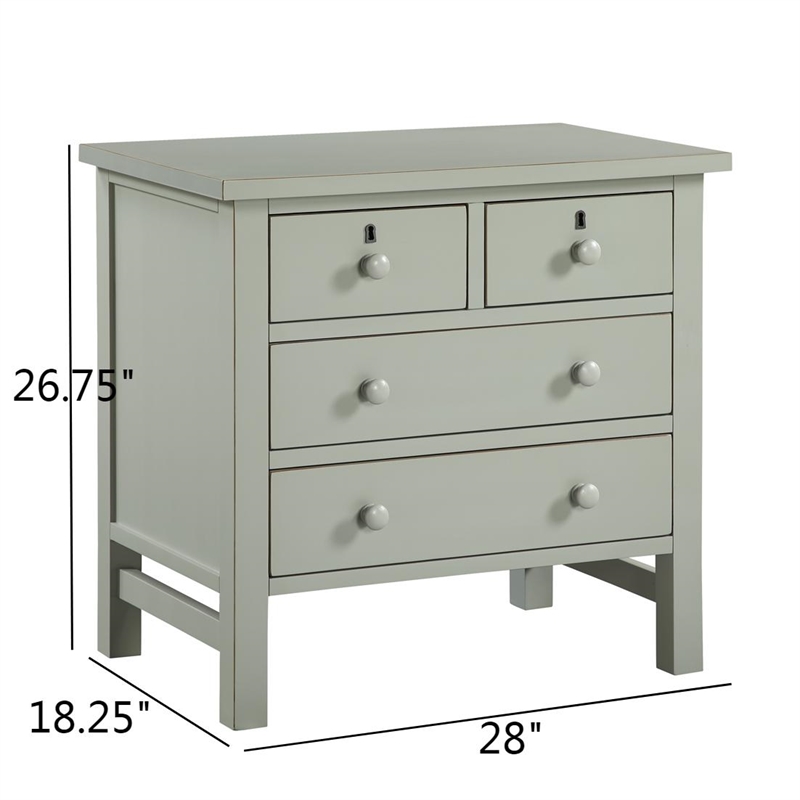 Comfort Pointe Greenwich 4-drawer Antique Gray Wood Storage Nightstand