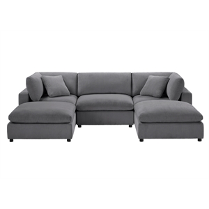 Comfort Pointe Casella Modular Charcoal Corduroy Fabric 5-Piece XL Chofa