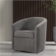 Odessa Barrel Style Swivel Accent chair in Ash Gray Performance Fabric