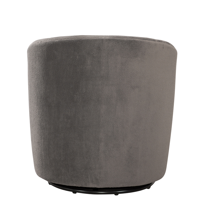 Odessa Barrel Style Swivel Accent chair in Ash Gray Performance Fabric