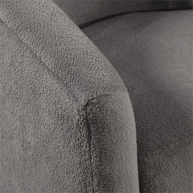 Odessa Barrel Style Swivel Accent chair in Ash Gray Performance Fabric