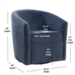 Odessa Barrel Style Swivel Accent chair in Navy Performance Fabric