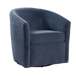 Odessa Barrel Style Swivel Accent chair in Navy Performance Fabric