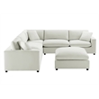 Comfort Pointe Casella Modular 6-Piece Sectional in Ivory Performance Fabric