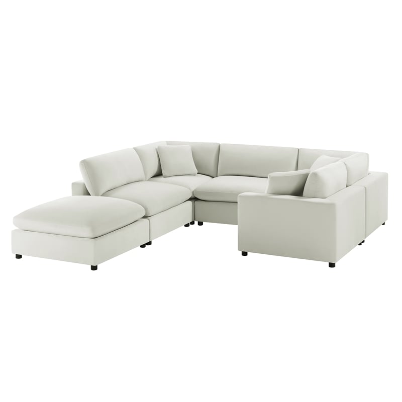 Comfort Pointe Casella Modular 6-Piece Sectional in Ivory Performance Fabric