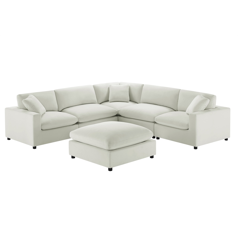 Comfort Pointe Casella Modular 6-Piece Sectional in Ivory Performance Fabric
