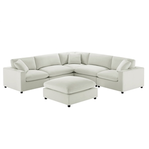Comfort Pointe Casella Modular 6-Piece Sectional in Ivory Performance Fabric