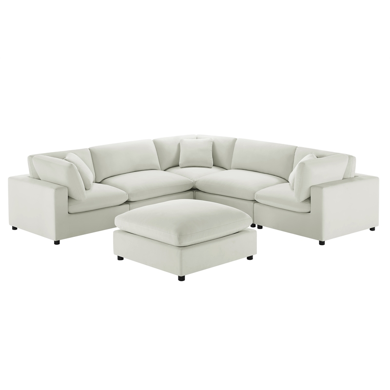 Comfort Pointe Casella Modular 6-Piece Sectional in Ivory Performance Fabric