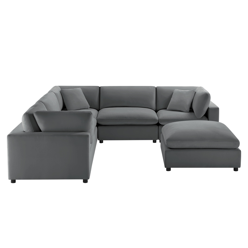 Comfort Pointe Casella Modular 6-Piece Sectional in Charcoal Performance Fabric