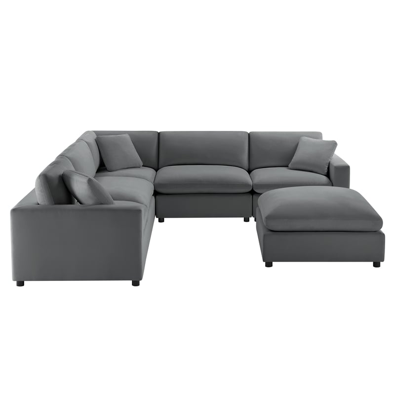 Comfort Pointe Casella Modular 6-Piece Sectional in Charcoal Performance Fabric