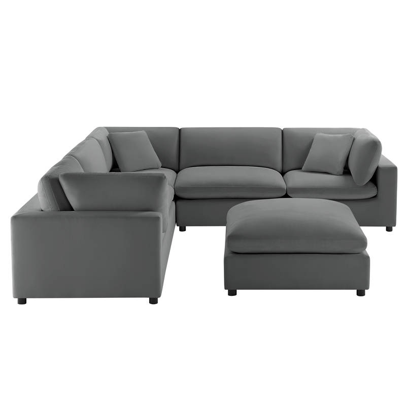 Comfort Pointe Casella Modular 6-Piece Sectional in Charcoal Performance Fabric