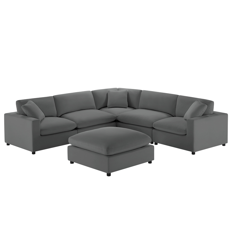 Comfort Pointe Casella Modular 6-Piece Sectional in Charcoal Performance Fabric