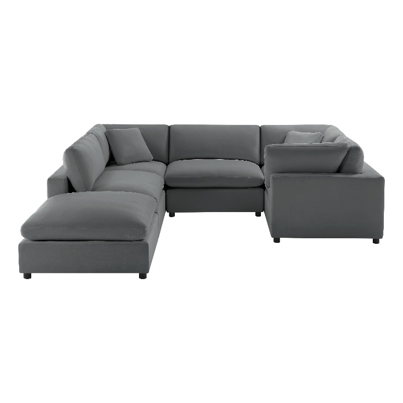 Comfort Pointe Casella Modular 6-Piece Sectional in Charcoal Performance Fabric