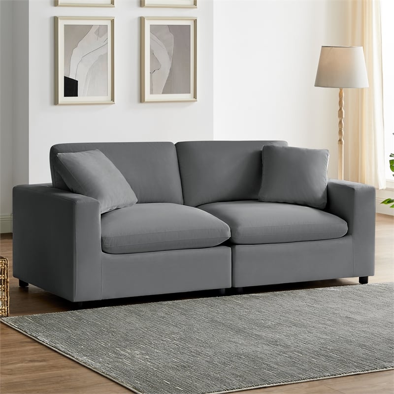 Comfort Pointe Casella Modular 2-Piece Sofa in Charcoal Performance Fabric