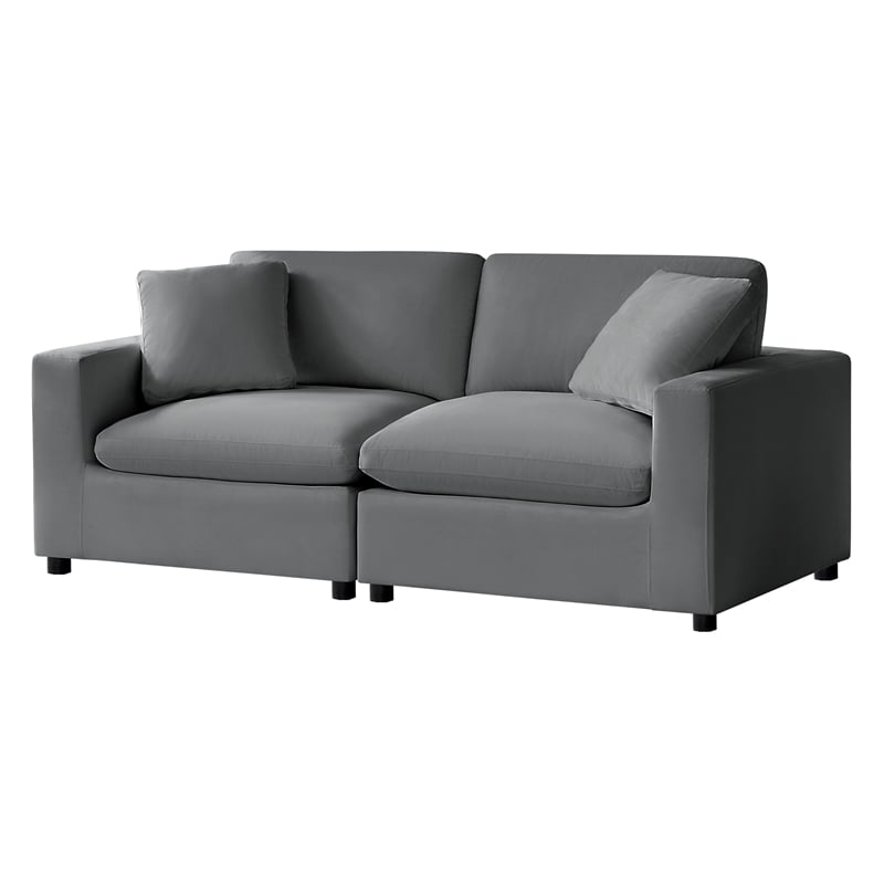 Comfort Pointe Casella Modular 2-Piece Sofa in Charcoal Performance Fabric