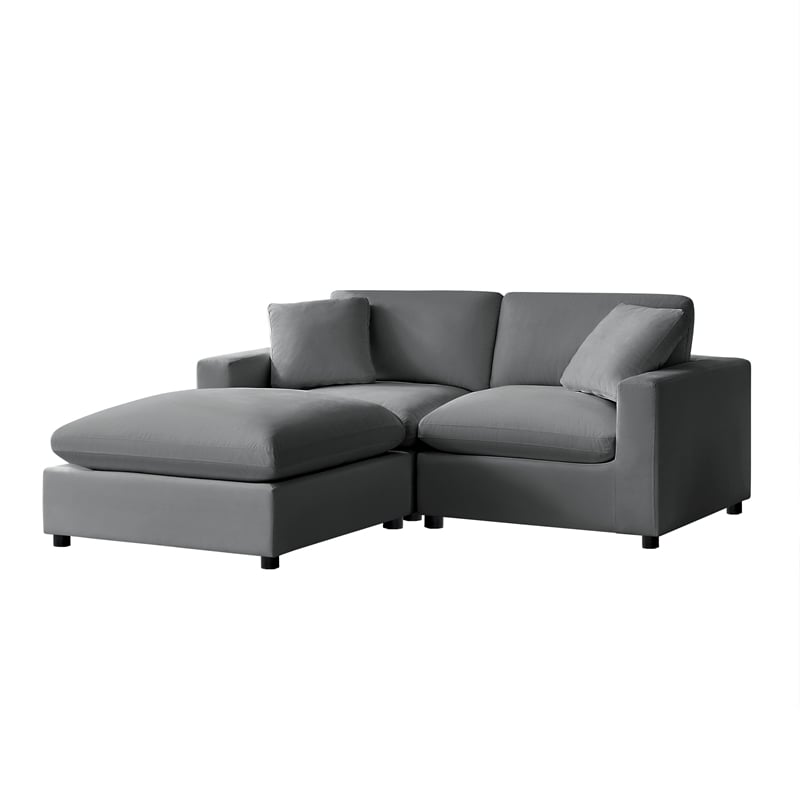 Comfort Pointe Casella Modular 3-piece Chofa in Charcoal Performance Fabric