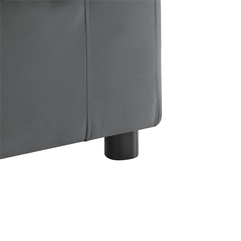 Comfort Pointe Casella Charcoal Fabric Ottoman in Charcoal Perfomance Fabric