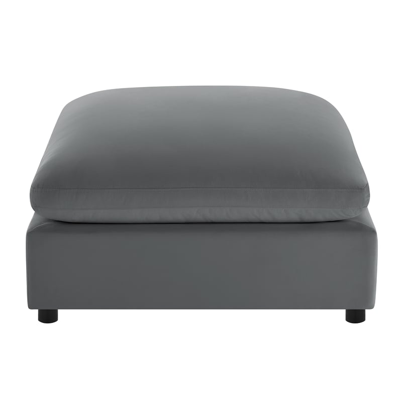 Comfort Pointe Casella Charcoal Fabric Ottoman in Charcoal Perfomance Fabric