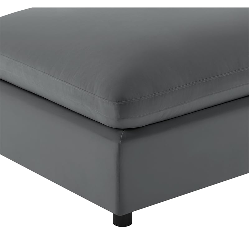 Comfort Pointe Casella Charcoal Fabric Ottoman in Charcoal Perfomance Fabric