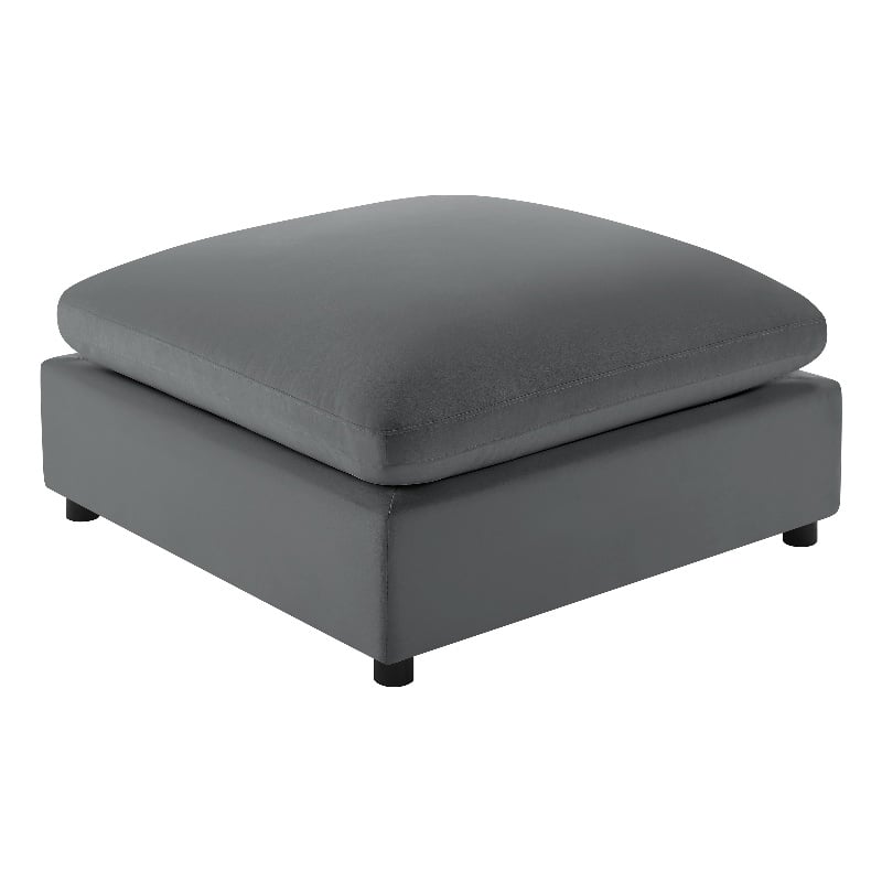 Comfort Pointe Casella Charcoal Fabric Ottoman in Charcoal Perfomance Fabric