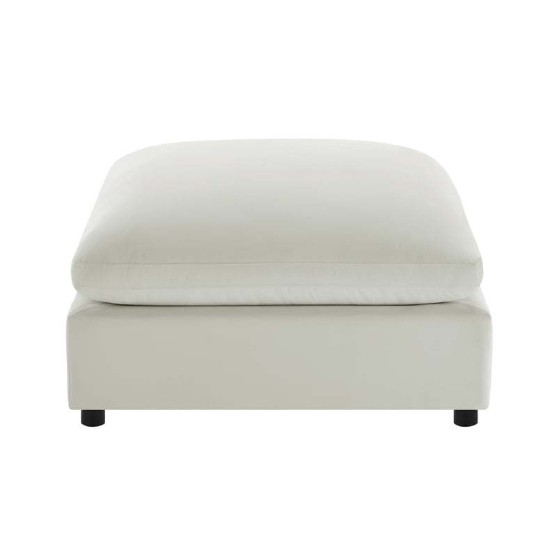Comfort Pointe Casella Beige Fabric Ottoman in Ivory Performance Fabric