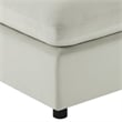 Comfort Pointe Casella Beige Fabric Ottoman in Ivory Performance Fabric