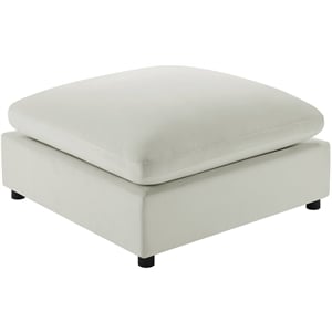 Comfort Pointe Casella Beige Fabric Ottoman in Ivory Performance Fabric