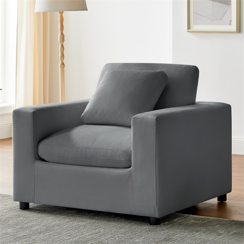Comfort Pointe Casella Modern Armchair in Charcoal Performance Fabric