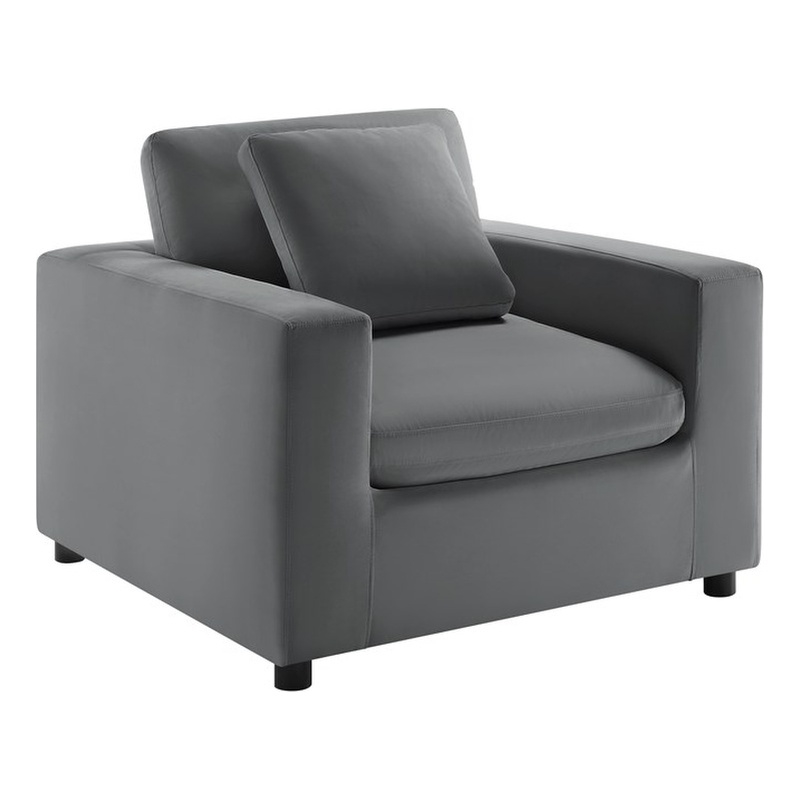 Comfort Pointe Casella Modern Armchair in Charcoal Performance Fabric