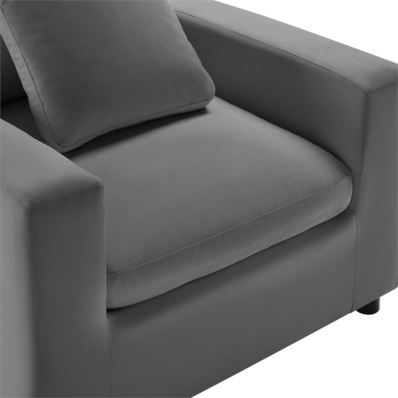 Comfort Pointe Casella Modern Armchair in Charcoal Performance Fabric