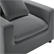 Comfort Pointe Casella Modern Armchair in Charcoal Performance Fabric