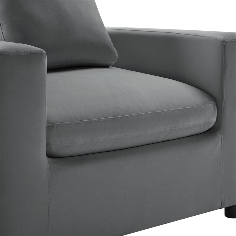 Comfort Pointe Casella Modern Armchair in Charcoal Performance Fabric
