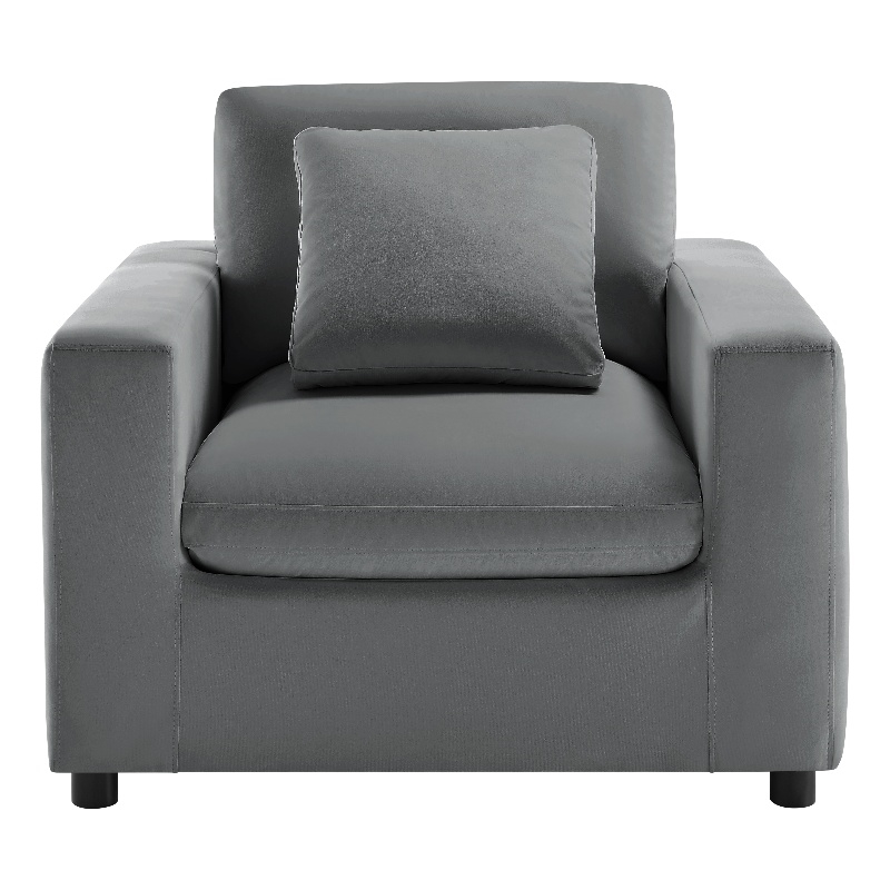 Comfort Pointe Casella Modern Armchair in Charcoal Performance Fabric