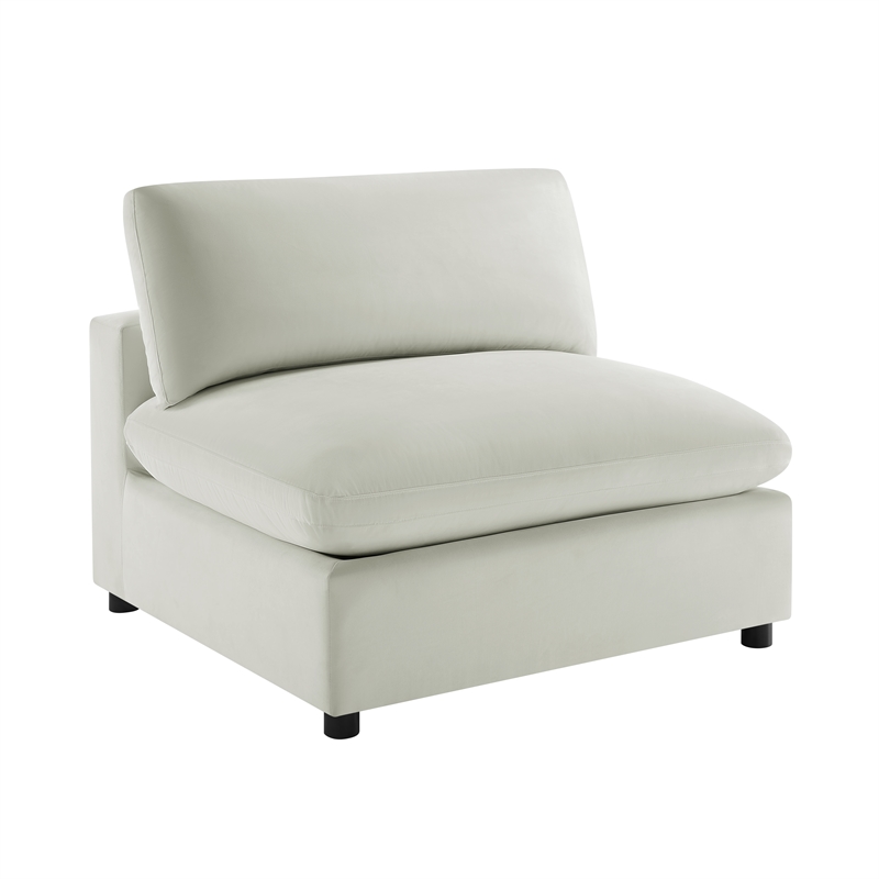 Comfort Pointe Casella Armless Slipper Chair in Ivory Performance Fabric
