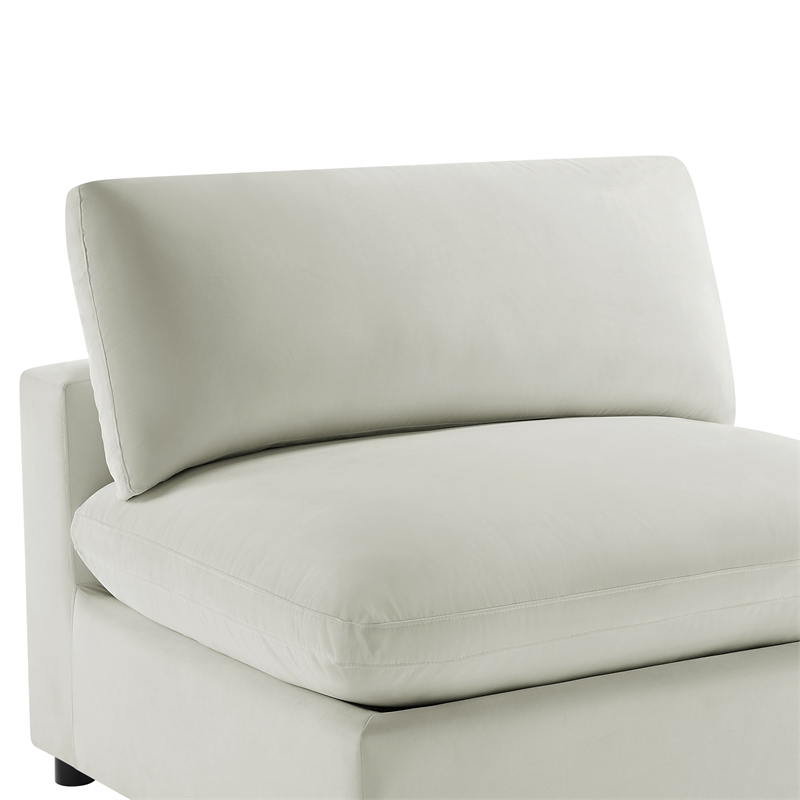 Comfort Pointe Casella Armless Slipper Chair in Ivory Performance Fabric