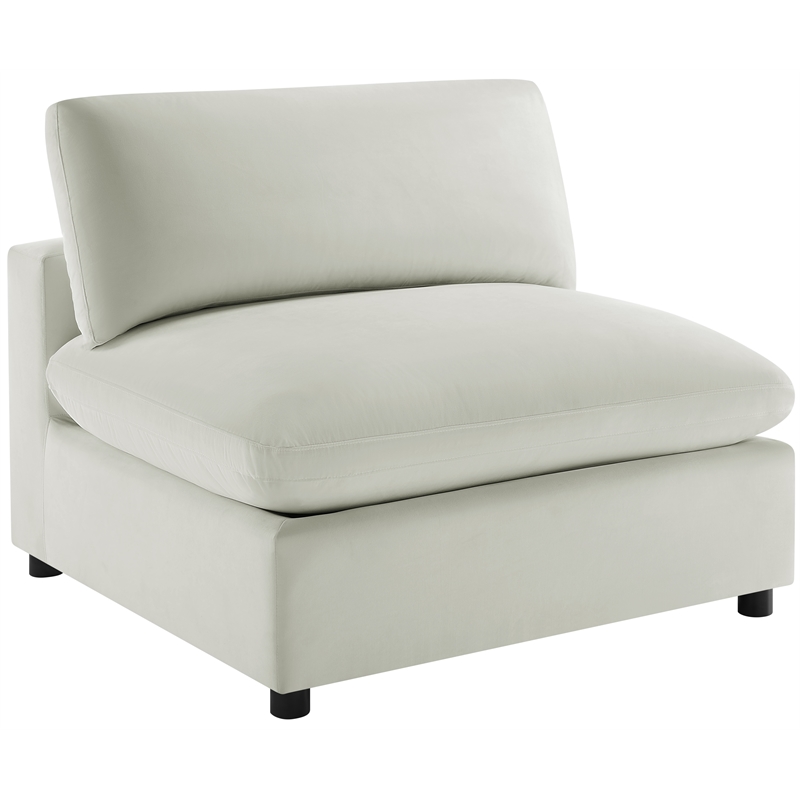 Comfort Pointe Casella Armless Slipper Chair in Ivory Performance Fabric